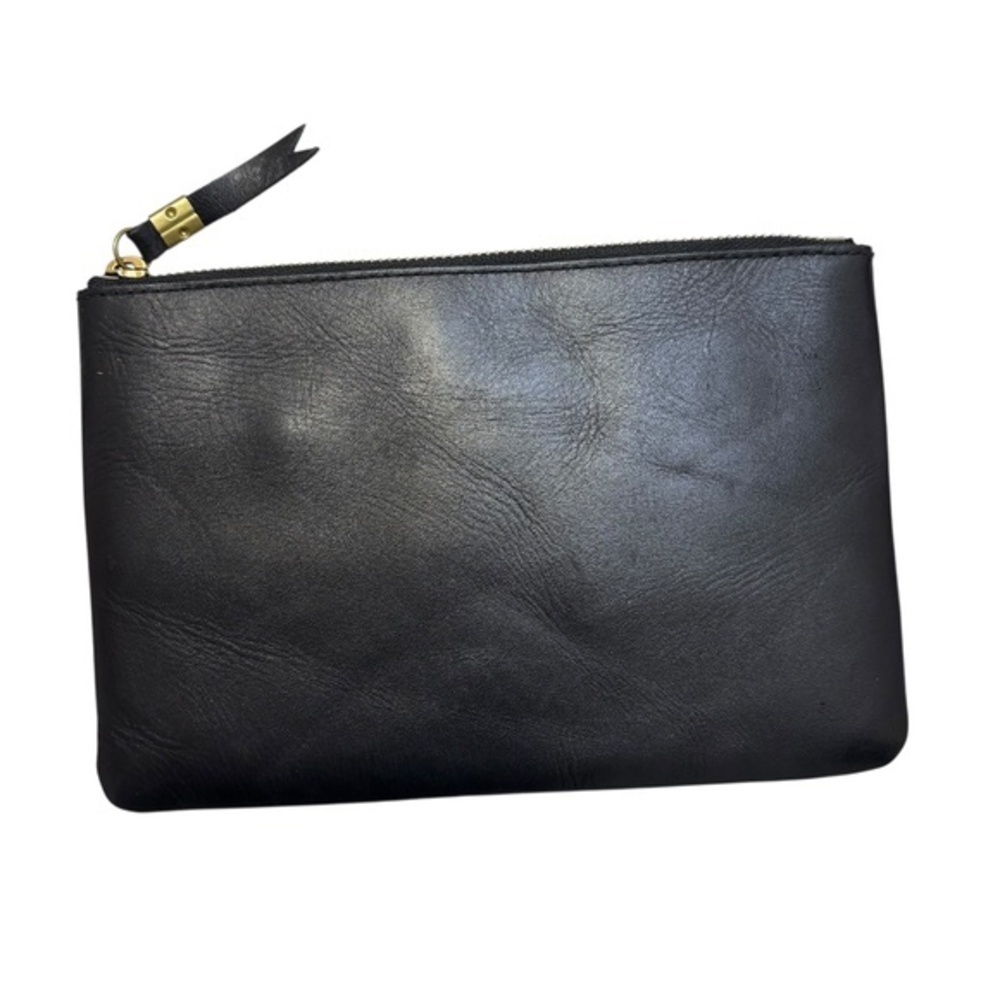 Madewell Black Leather Clutch Bag